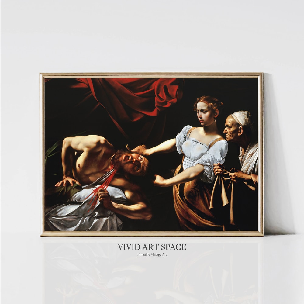 Judith Beheading Holofernes, Caravaggio Baroque Classical Painting Classic Art Print Dark Print Digital Download Printable Wall Art.jpg