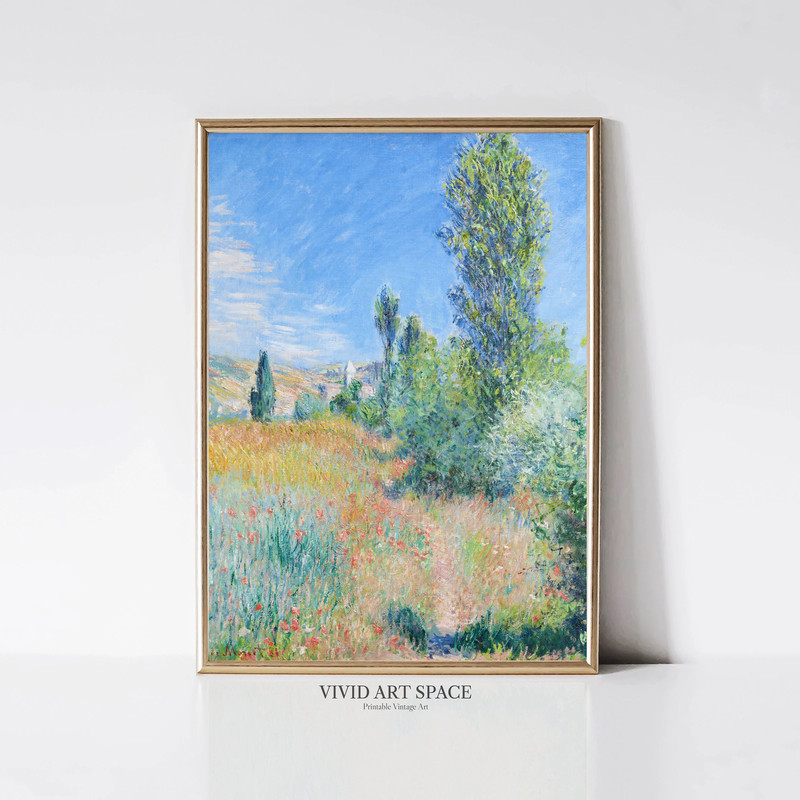 Claude Monet Landscape in Ile Saint-Martin Impressionist Landscape Painting Rustic Country Print Printable Wall Art Digital Download.jpg