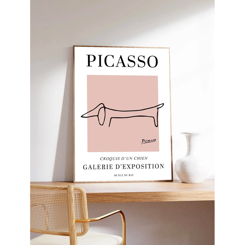 Picasso poster, line drawing, Le chien, Pablo Picasso, line art, museum quality paper.jpg