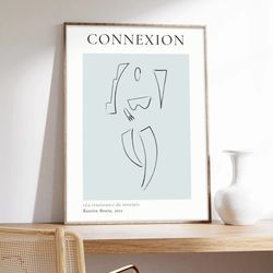 minimalist poster, bastien bouta, connection, abstract art, museum quality art printing on paper
