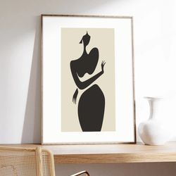 minimalist poster, bastien bouta, femme debout, abstract art, art printing on museum quality paper-1