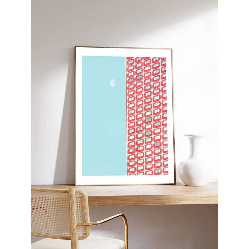 Paris poster, Moon Hotel by Laura Sanchez, Moon, Paris Photography, Minimalist, museum quality paper.jpg