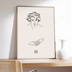 schiele poster, women's poster, egon schiele, exhibition poster, museum quality art printing on paper-2
