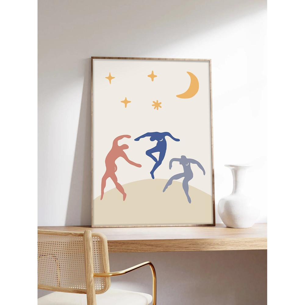 Minimalist poster, Matisse, cut papers, cuts out, Abstract art, dance, Museum quality art printing on paper.jpg