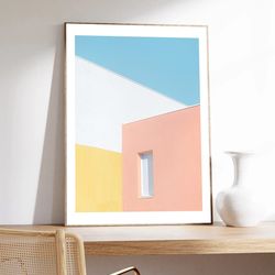Paris Poster, Geometric Colors by Laura Sanchez, House, Paris Photography, Minimalist, museum quality paper
