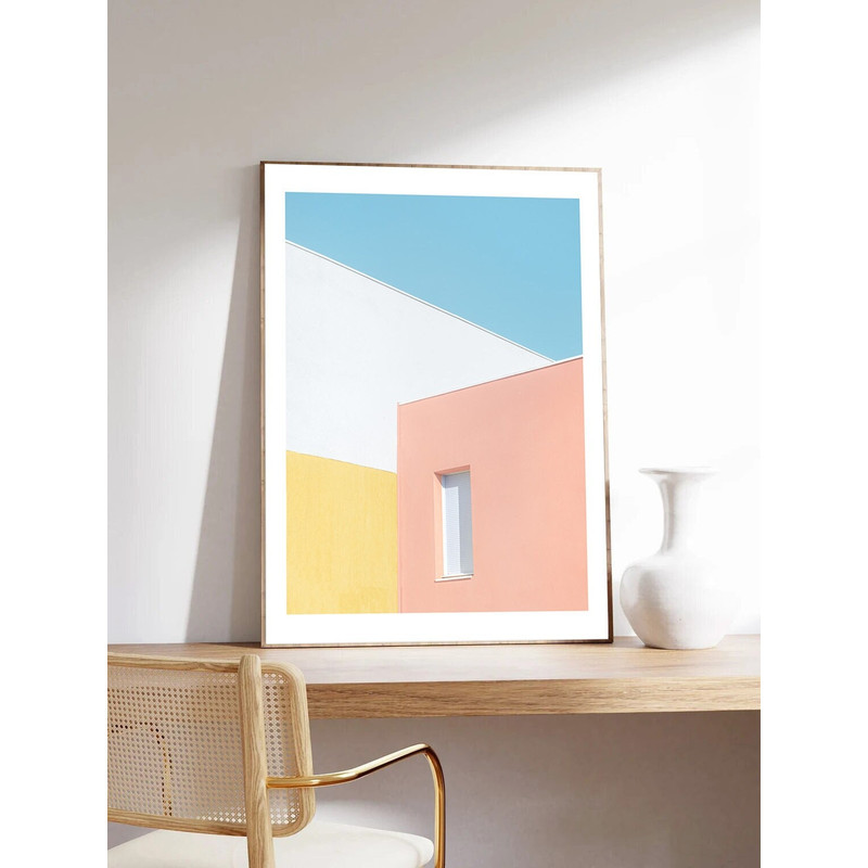 Paris Poster, Geometric Colors by Laura Sanchez, House, Paris Photography, Minimalist, museum quality paper.jpg