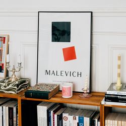 malevich poster, kazimir malevich, squares, abstract art, exhibition poster, art print on museum quality paper