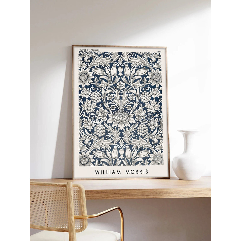 Morris Poster, William Morris, Art Nouveau, Flower Motifs, Exhibition Poster, Museum Quality Art Printing on Paper-1.jpg