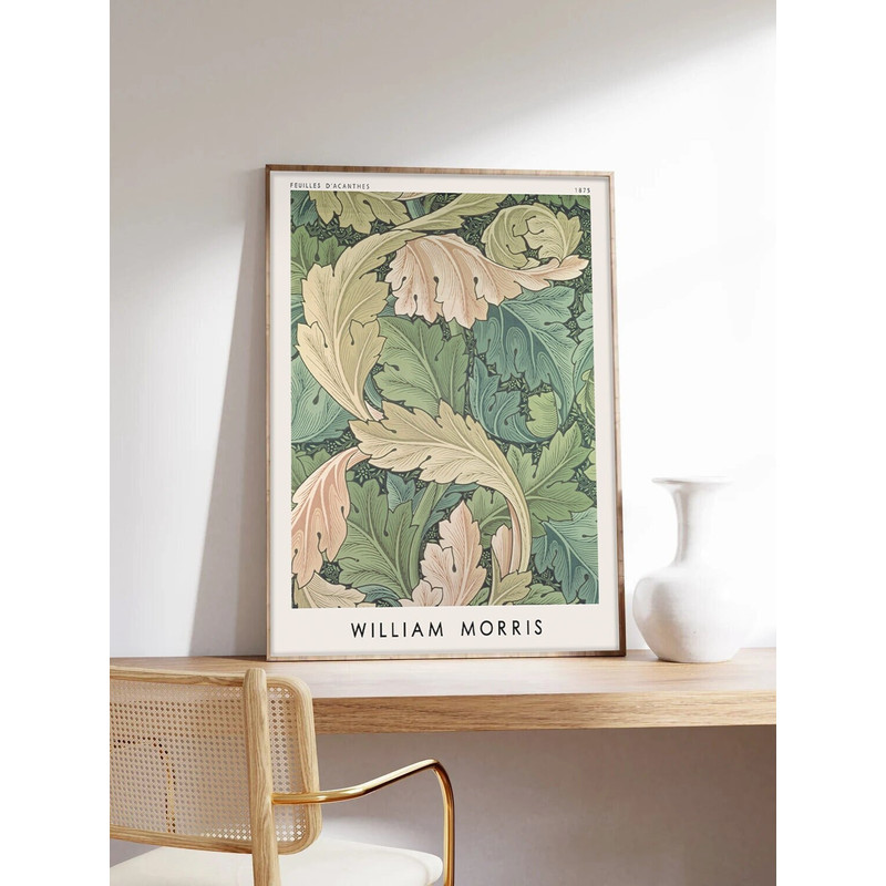 Morris Poster, William Morris, Art Nouveau, Flower Motifs, Exhibition Poster, Museum Quality Art Printing on Paper-7.jpg