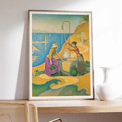poster signac, paul signac, impressionism, woman at the well, exhibition poster, art printing on museum quality paper