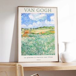 van gogh poster, nature poster, the plain in auvers-sur-oise, exhibition poster, art printing on museum quality paper