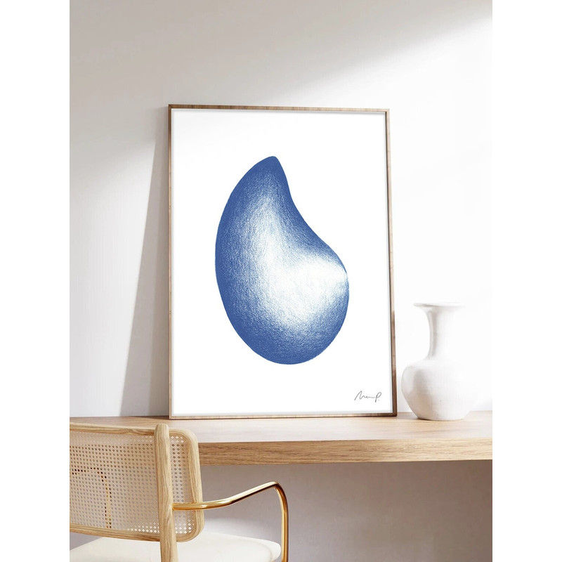 Minimalist art, Art poster, Abstract painting, by Marc Palmade, Blue abstract art, Art print on museum quality paper-3.jpg