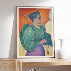 poster signac, paul signac, impressionism, woman with umbrella, exhibition poster, art printing on museum quality paper