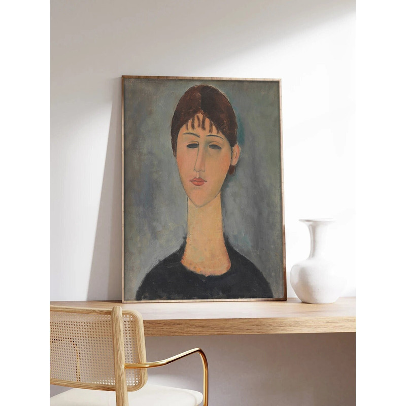 Modigliani Poster, Modern Art, Figure of Woman, Amedeo Modigliani, Exhibition Poster, Museum Quality Art Printing on Paper.jpg
