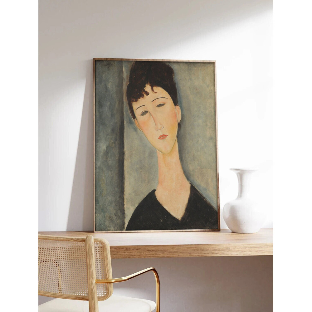 Modigliani Poster, Modern Art, Figure of Woman, Amedeo Modigliani, Exhibition Poster, Museum Quality Art Printing on Paper-1.jpg