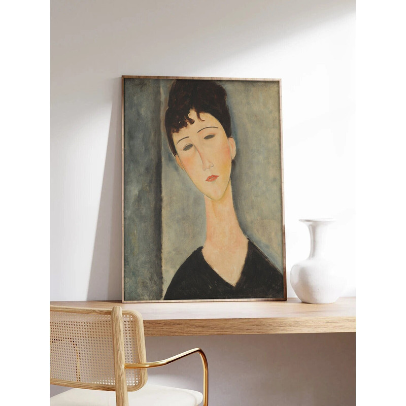 Modigliani Poster, Modern Art, Figure of Woman, Amedeo Modigliani, Exhibition Poster, Museum Quality Art Printing on Paper-1.jpg