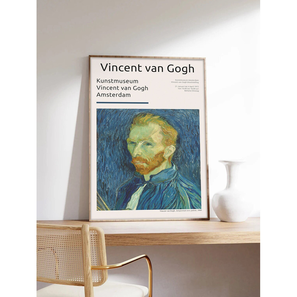 Van Gogh Poster, Self-Portrait, Vincent Van Gogh, Portrait van Gogh, Exhibition Poster, Art Printing on Museum Quality Paper.jpg