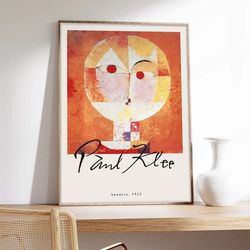 paul klee poster, abstract art, klee poster, abstract poster, senecio, exhibition poster, museum quality art printing on