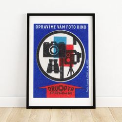 camera repair shop - matchbox print - aesthetic wall art - vintage art - matchbox wall poster - vintage poster print