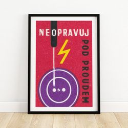 don't repair power outlet - matchbox print - aesthetic wall art - vintage art - matchbox wall poster - vintage poster pr