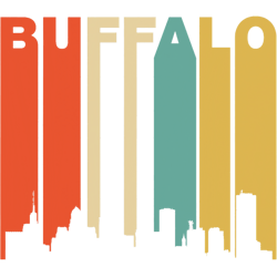 Retro Buffalo New York Cityscape Downtown Skyline, Png, Png For Shirt, Png Files For Sublimation, Digital Download,