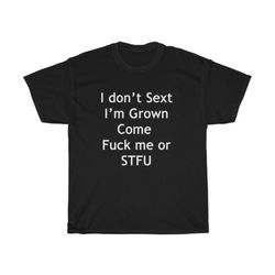 I Don't Sext Tee, Inappropriate Humor Shirts, Naughty Adult Shirt