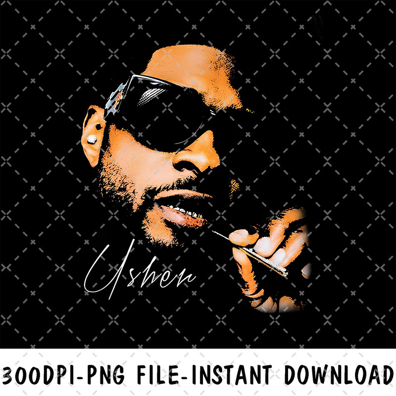 Usher Graphic TShirt Design PNG DTF Poster PNG Printable Bootleg Tee Shirt Design Instant Downloa 1