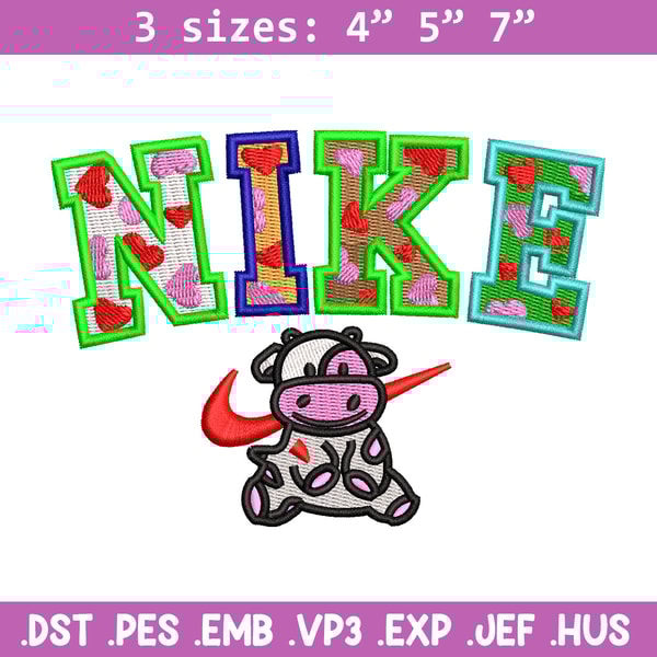 Cow color x nike embroidery design, Cow embroidery, Nike design, Embroidery shirt, Embroidery file, Digital download.jpg