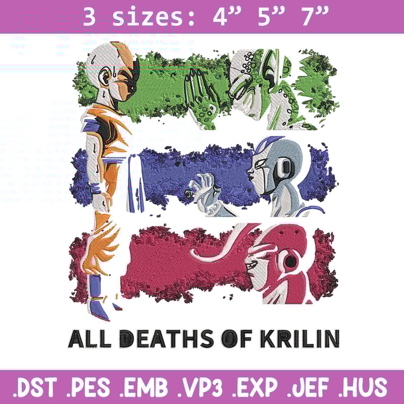 All deaths of krilin Embroidery Design, Dragonball Embroidery, Embroidery File, Anime Embroidery, Digital download.jpg