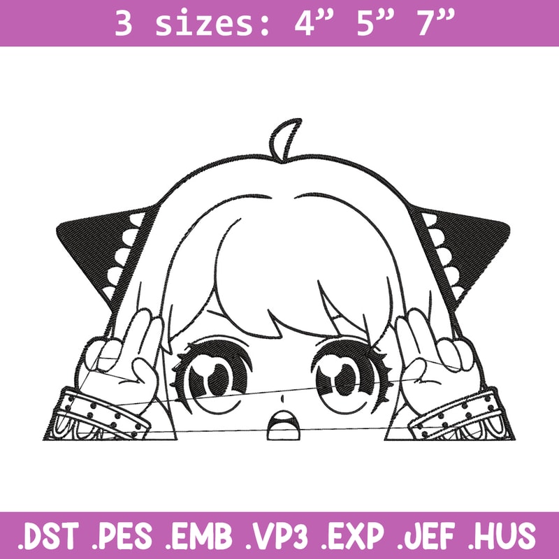Anya cute Embroidery Design, Spy x family Embroidery, Embroidery File, Anime Embroidery, Anime shirt, Digital download.jpg
