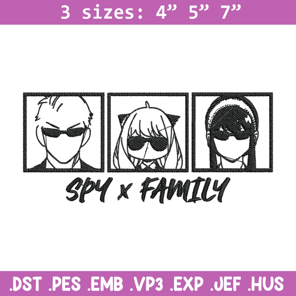 Anya family Embroidery Design, Spy x family Embroidery, Embroidery File, Nike Embroidery, Anime shirt, Digital download.jpg