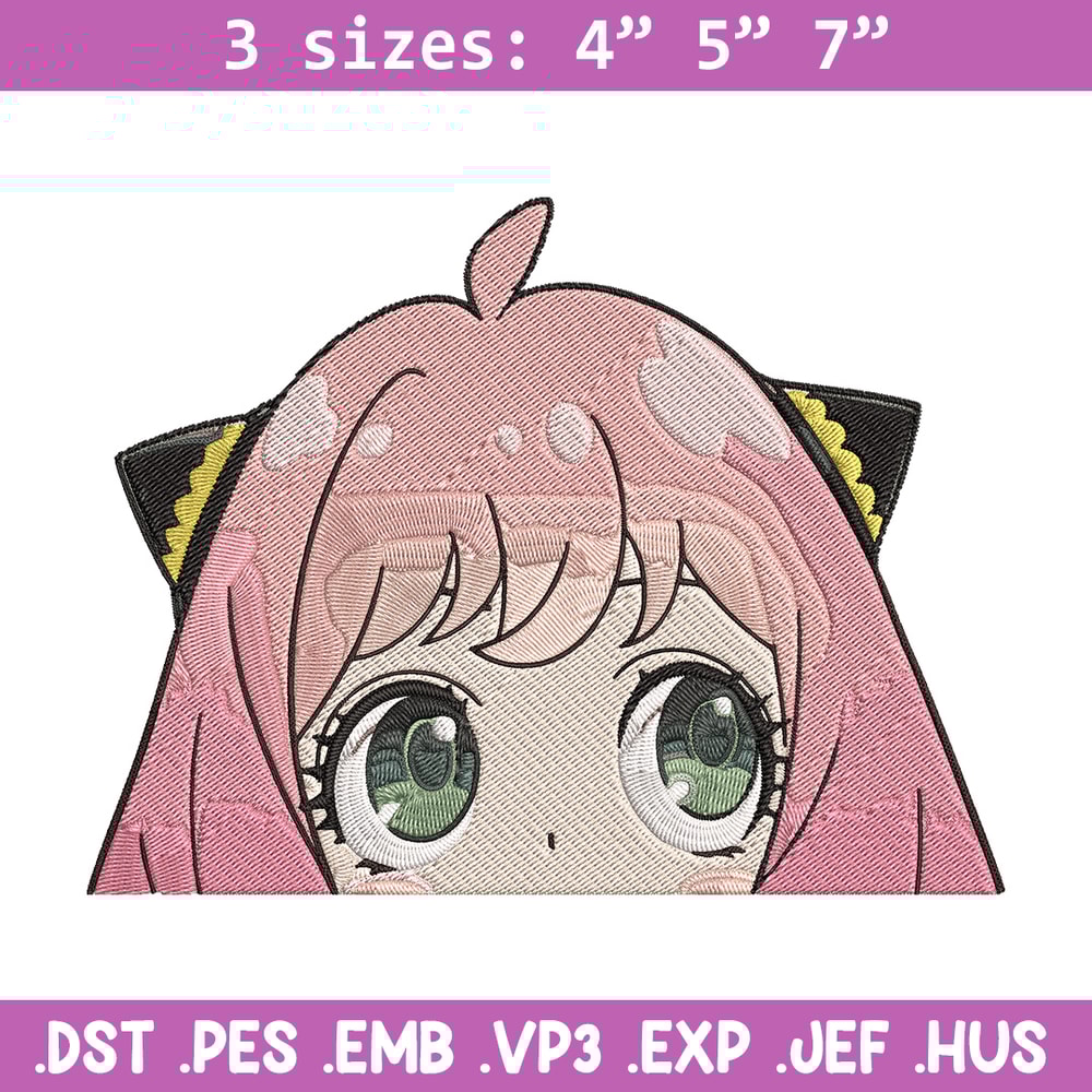 Anya Peek Embroidery Design, Spy x family Embroidery, Embroidery File, Anime Embroidery, Anime shirt, Digital download..jpg