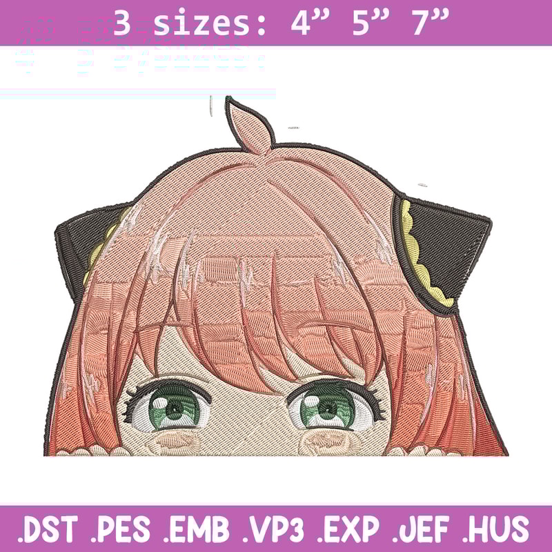 Anya Peek Embroidery Design, Spy x family Embroidery, Embroidery File, Anime Embroidery, Anime shirt, Digital download.jpg