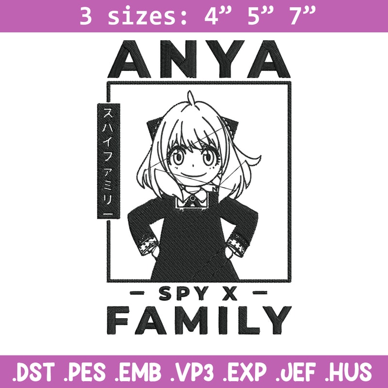 Anya poster Embroidery Design, Spy x family Embroidery, Embroidery File, Anime Embroidery, Anime shirt, Digital download.jpg