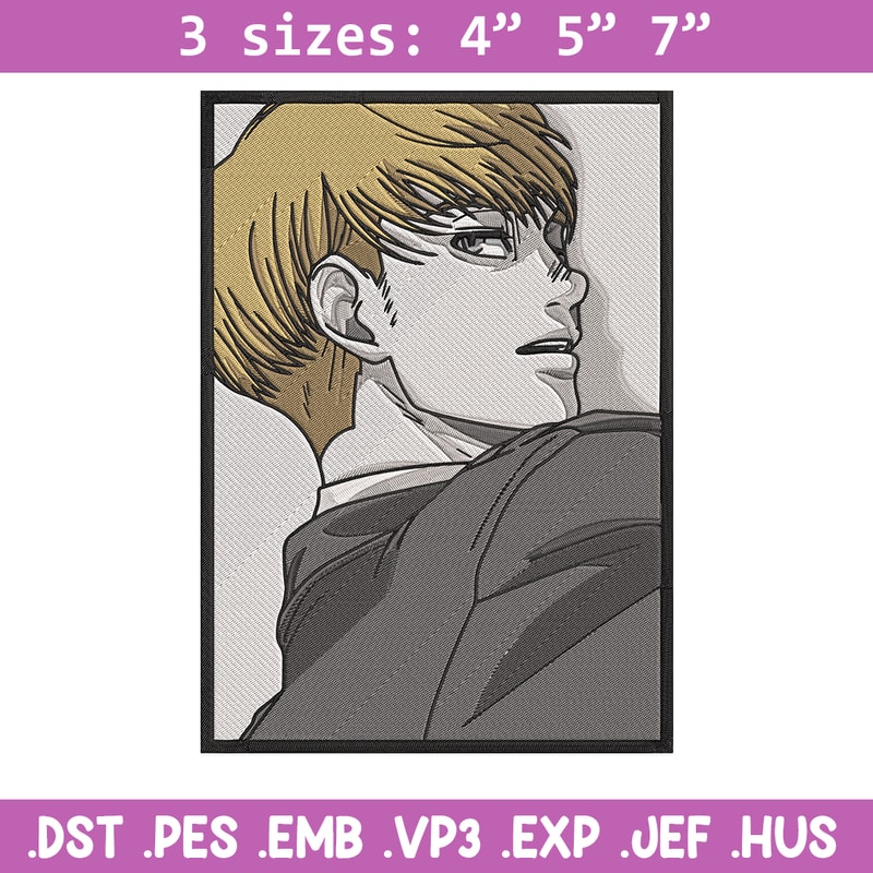 Armin Arlert Embroidery Design, Aot Embroidery, Embroidery File, Anime Embroidery, Anime shirt, Digital download.jpg