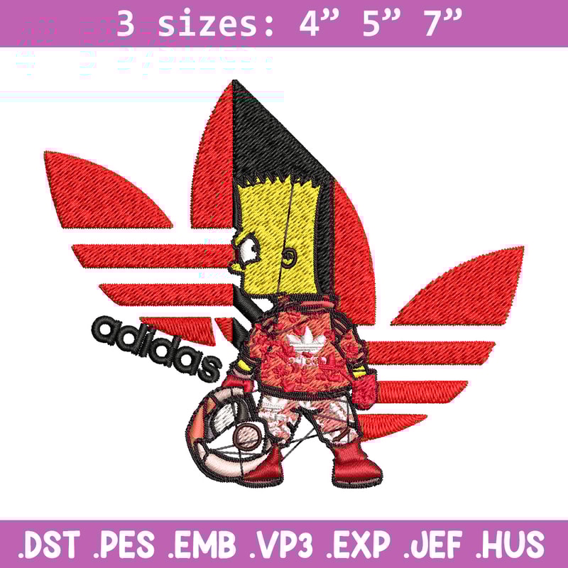 Bart racer adidas Embroidery Design, Adidas Embroidery, Brand Embroidery, Embroidery File, Logo shirt, Digital download.jpg