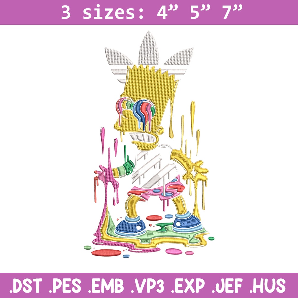 Bart simpson Embroidery Design, Simpson Embroidery, Embroidery File, Adidas Embroidery, Anime shirt, Digital download..jpg