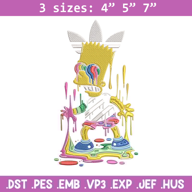 Bart simpson Embroidery Design, Simpson Embroidery, Embroidery File, Adidas Embroidery, Anime shirt, Digital download..jpg