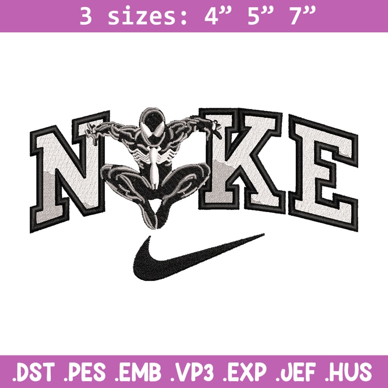 Black Spiderman Nike embroidery design, Black Spiderman embroidery, Nike design, movie design, Digital download.jpg