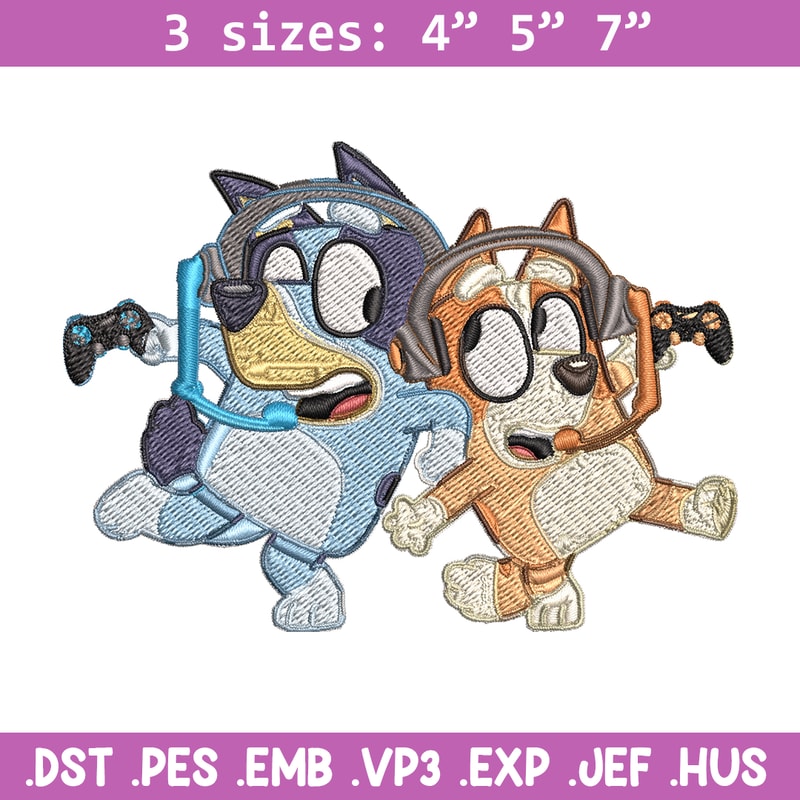 Bluey bingo headphones Embroidery, Bluey Embroidery, Embroidery File, cartoon shirt, cartoon design, Digital download..jpg
