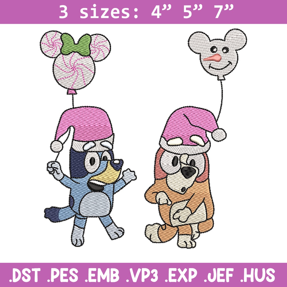 Bluey chrismas embroidery design, Bluey embroidery, Chrismas design, Embroidery file, Embroidery shirt, Digital download.jpg