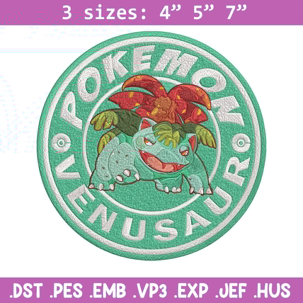 Bulbasaur poster Embroidery Design, Pokemon Embroidery, Embroidery File, Anime Embroidery, Anime shirt, Digital download.jpg