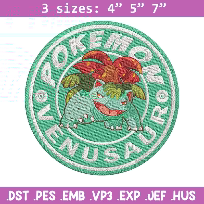 Bulbasaur poster Embroidery Design, Pokemon Embroidery, Embroidery File, Anime Embroidery, Anime shirt, Digital download.jpg