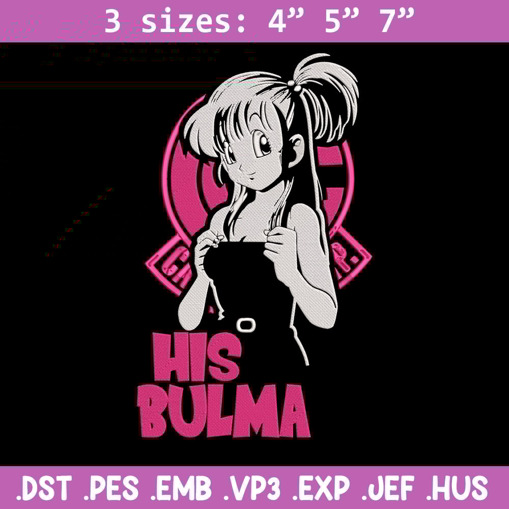 Bulma poster Embroidery Design, Dragonball Embroidery, Embroidery File, Anime Embroidery, Anime shirt, Digital download.jpg