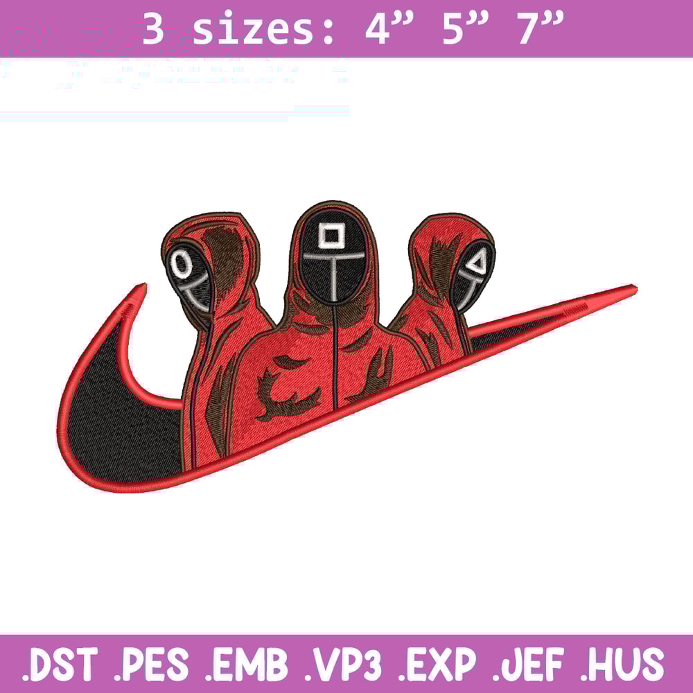 Calamar nike embroidery design, squid game embroidery, nike design, movie design, movie shirt, Digital download.jpg