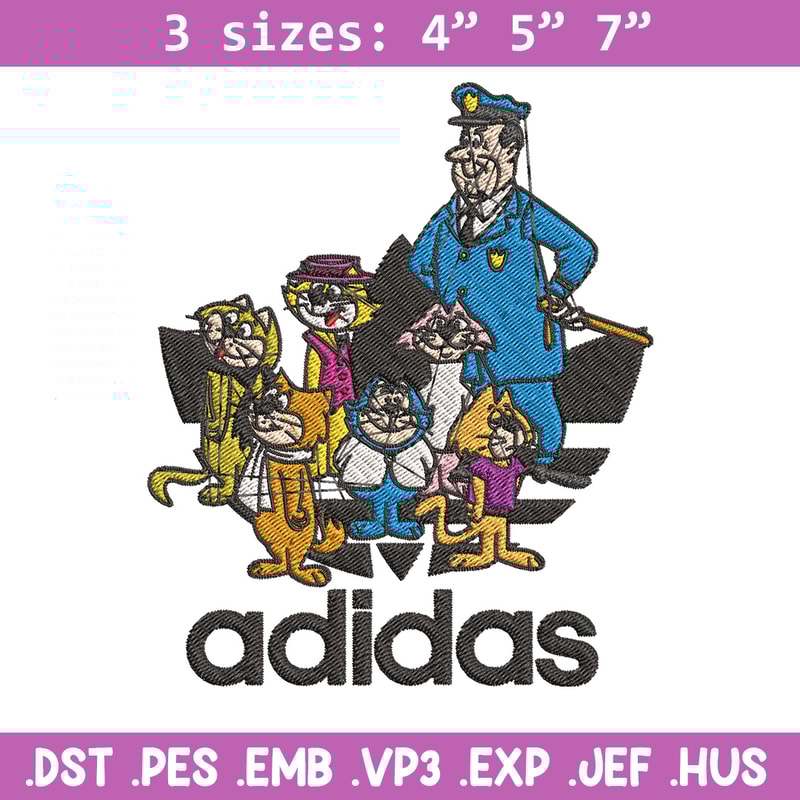 Cats cartoon adidas Embroidery Design, Adidas Embroidery, Embroidery File, Brand Embroidery, Logo shirt, Digital download.jpg