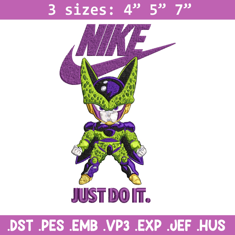 Cell dragon ball Embroidery design, dragon ball Embroidery, Nike design, Embroidery file, anime logo. Instant download..jpg