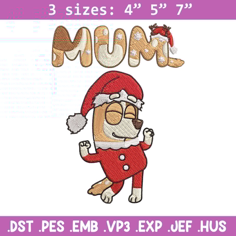 Chilli mom Embroidery Design, Bluey Embroidery, Embroidery File, Chrismas Embroidery, Anime shirt, Digital download.jpg