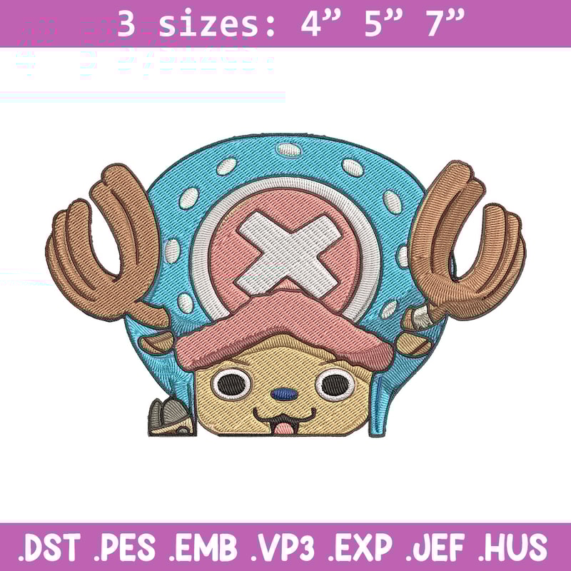 Chopper Peeker Embroidery Design, One piece Embroidery, Embroidery File, Anime Embroidery, Anime shirt, Digital download.jpg