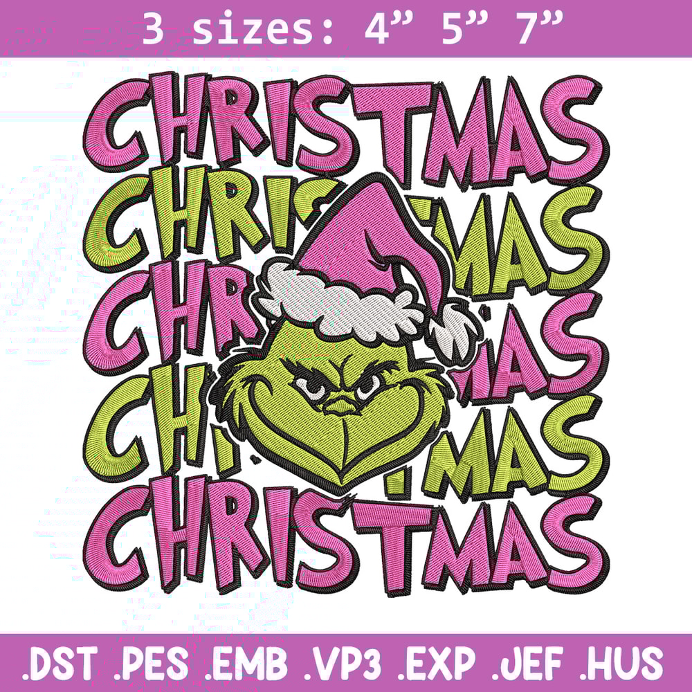 Chrismas Grinch Embroidery Design, Grinch Embroidery, Embroidery File, Chrismas Embroidery, Anime shirt,Digital download.jpg